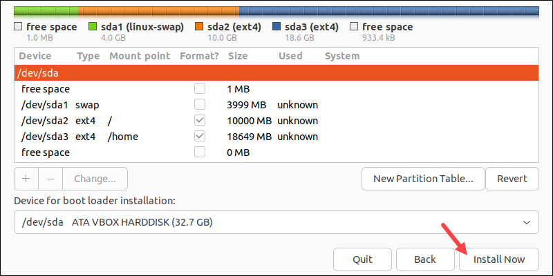 partitioned disk