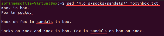 Replace String Only in Specified Range of Lines Using the sed Command.