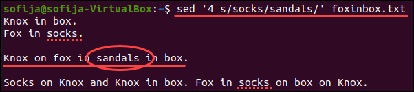 Replace string in specified line using the sed command.
