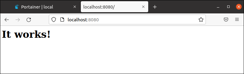 The httpd page confirming the successful installation.