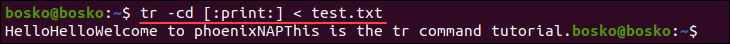 Redirecting a file's contents into tr.