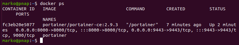 Checking the status of running containers.