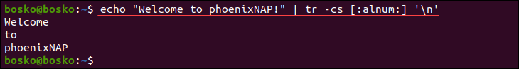 Printing each word from a file separately.