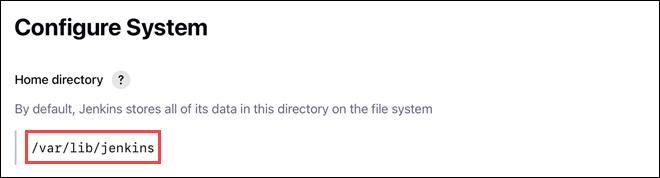 Jenkins configuration home directory