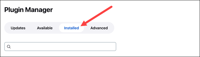 Manage Jenkins plugins installed tab