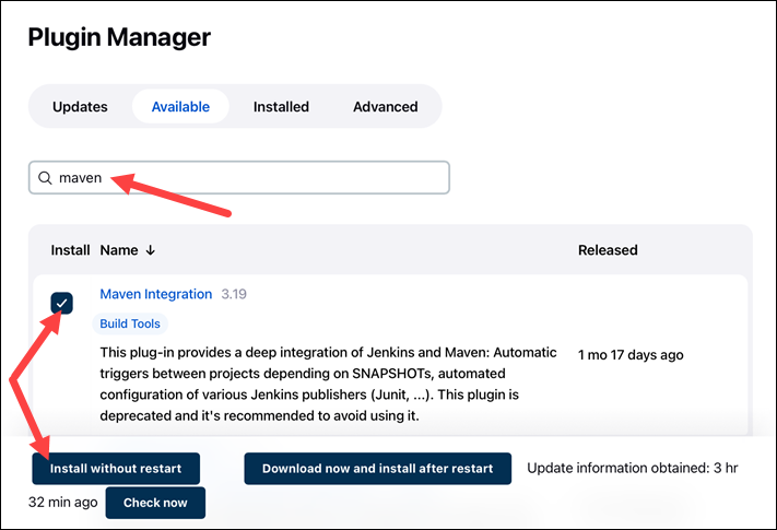 Maven integration install plugin