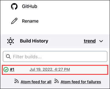 Build history Jenkins