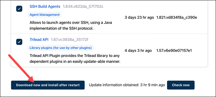 Download and install plugin updates