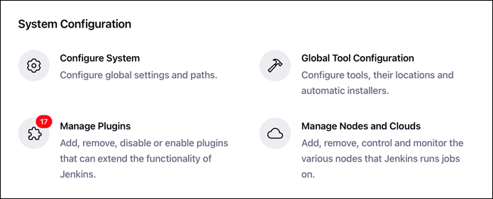 Jenkins management system configuration