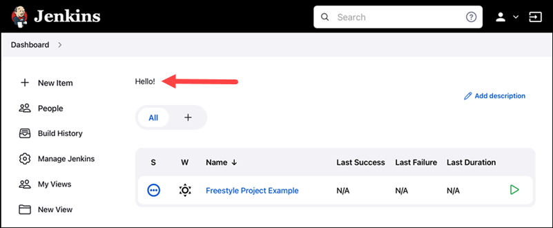 Jenkins system message
