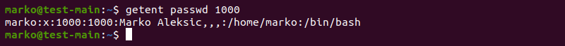 Searching the user according to their UID using getent.