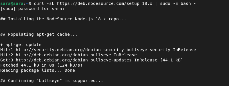 add PPA with curl terminal output