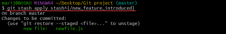 Applying a Git stash using regular expressions.