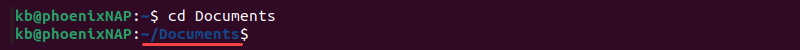 cd documents terminal output