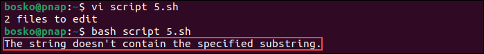 Checking for substrings using the regex operator.