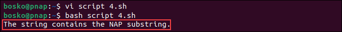 Checking for substrings using the asterisk.