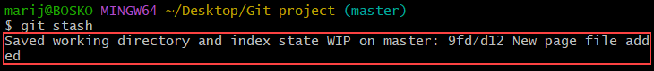 Create a git stash.