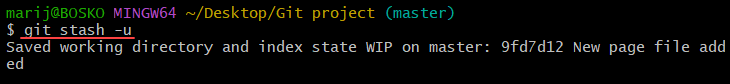 Stash untracked files using the -u option.