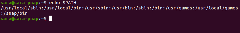 echo PATH terminal output