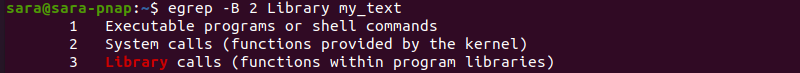 egrep B 2 terminal output