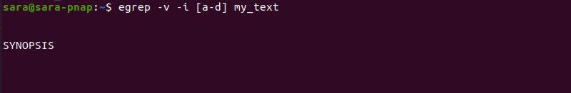 egrep v range terminal output