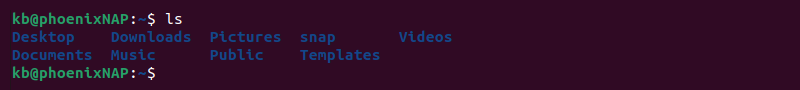 ls terminal output