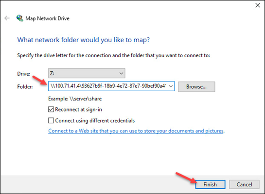 map network drive nfs path