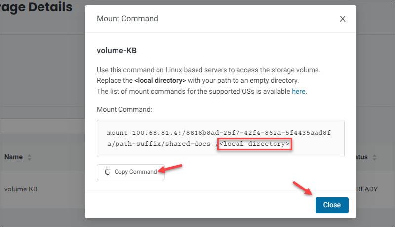 Mount command popout UI