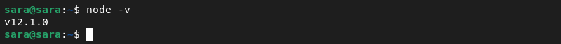 node -v NVM installation terminal output