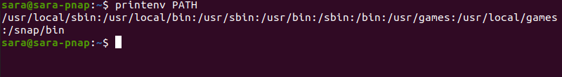 printenv PATH terminal output