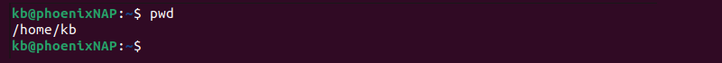 pwd terminal output