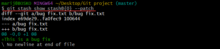 Get a detailed stash summary in Git.