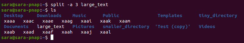split a terminal output