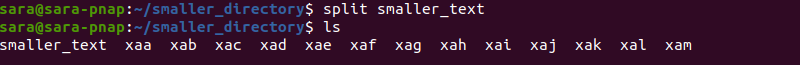 split smaller-text ls terminal output