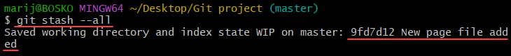 Add untracked and ignored files to a git stash.