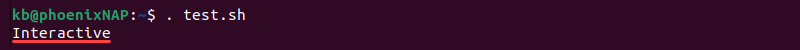 test.sh script interactive terminal output