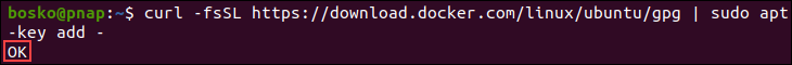 Adding the Docker GPG key to verify package authenticity.