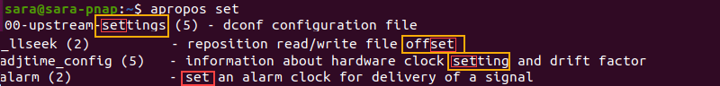 apropos set terminal output