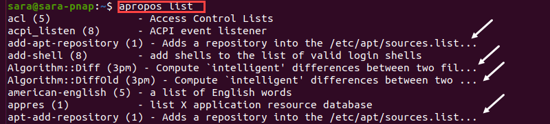apropos trimming terminal output