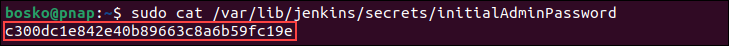 Obtaining the Jenkins administrator password.