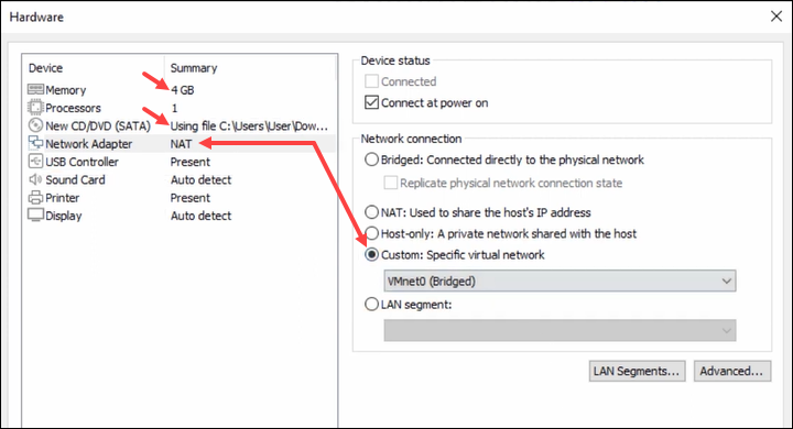 Hardware settings for Rocky Linux