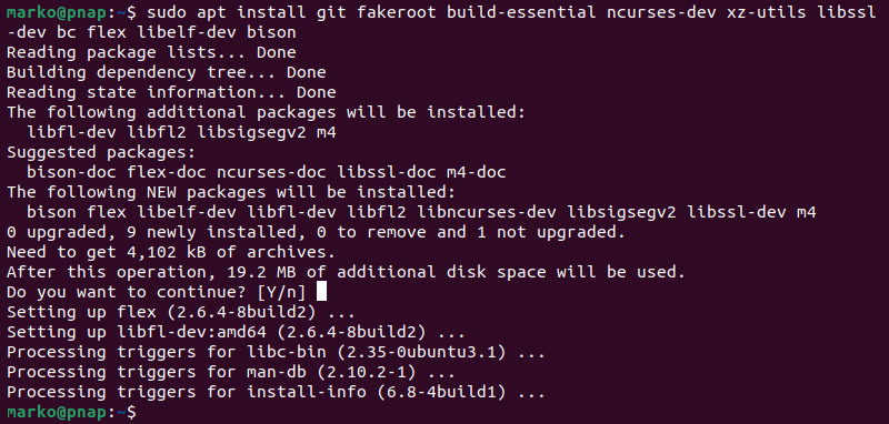 Installing additional packages.