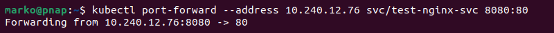 Port forwarding by listening to a specific local address.