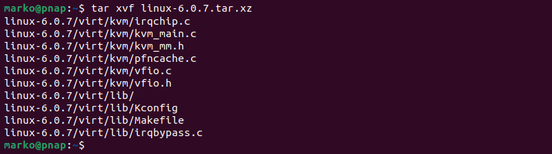 Extracting the source code. 