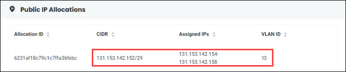 The new Public IP data in the BMC Portal.