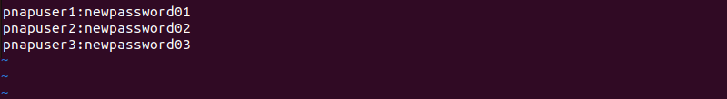 update usernames and passwords in vim