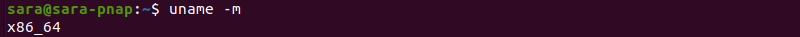 uname -m terminal output
