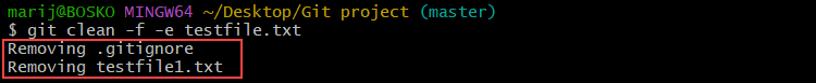 Excluding a file from git clean.