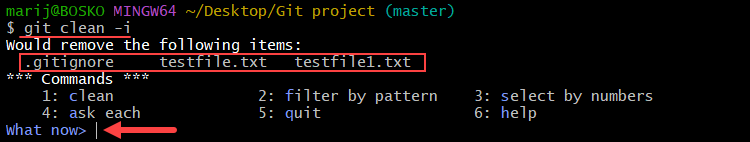 Using the git clean interactive mode.