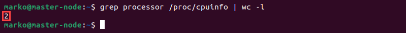 Checking the number of processor threads.